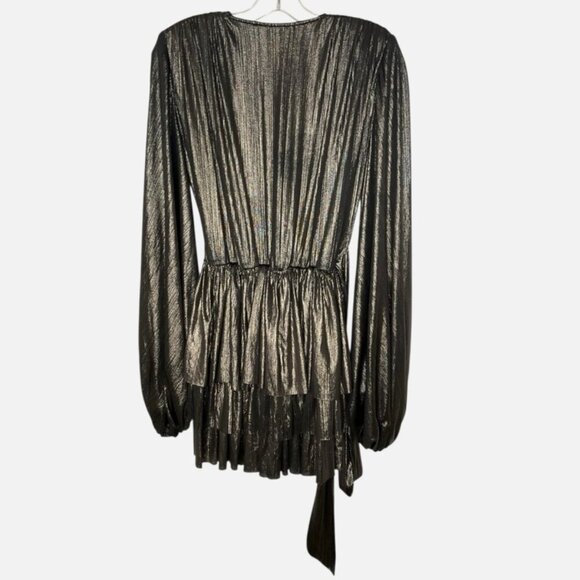 Bronx and Banco Bellerose Mini Dress Tiered Metallic Bronze XS - Picture 7 of 7